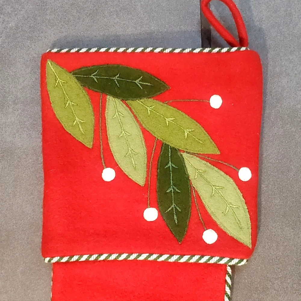 Crate & Barrel Mistletoe Stocking